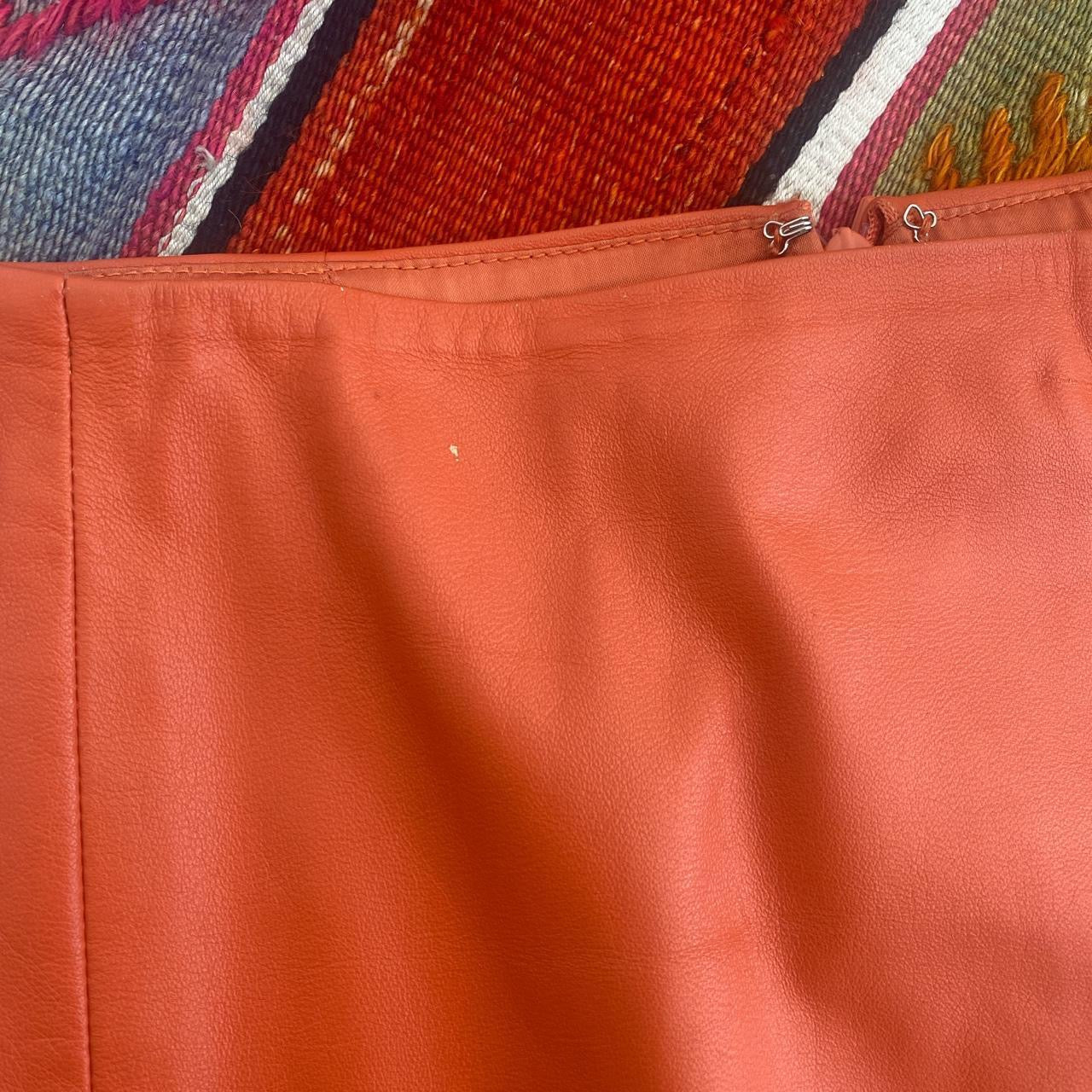 Orange Leather Skirt