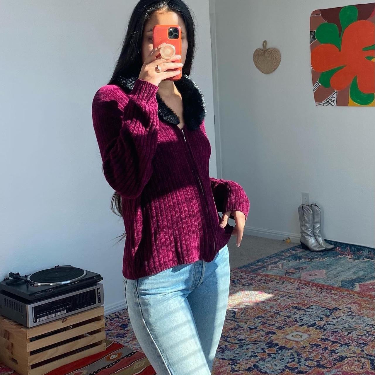 Deep Maroon Cardigan