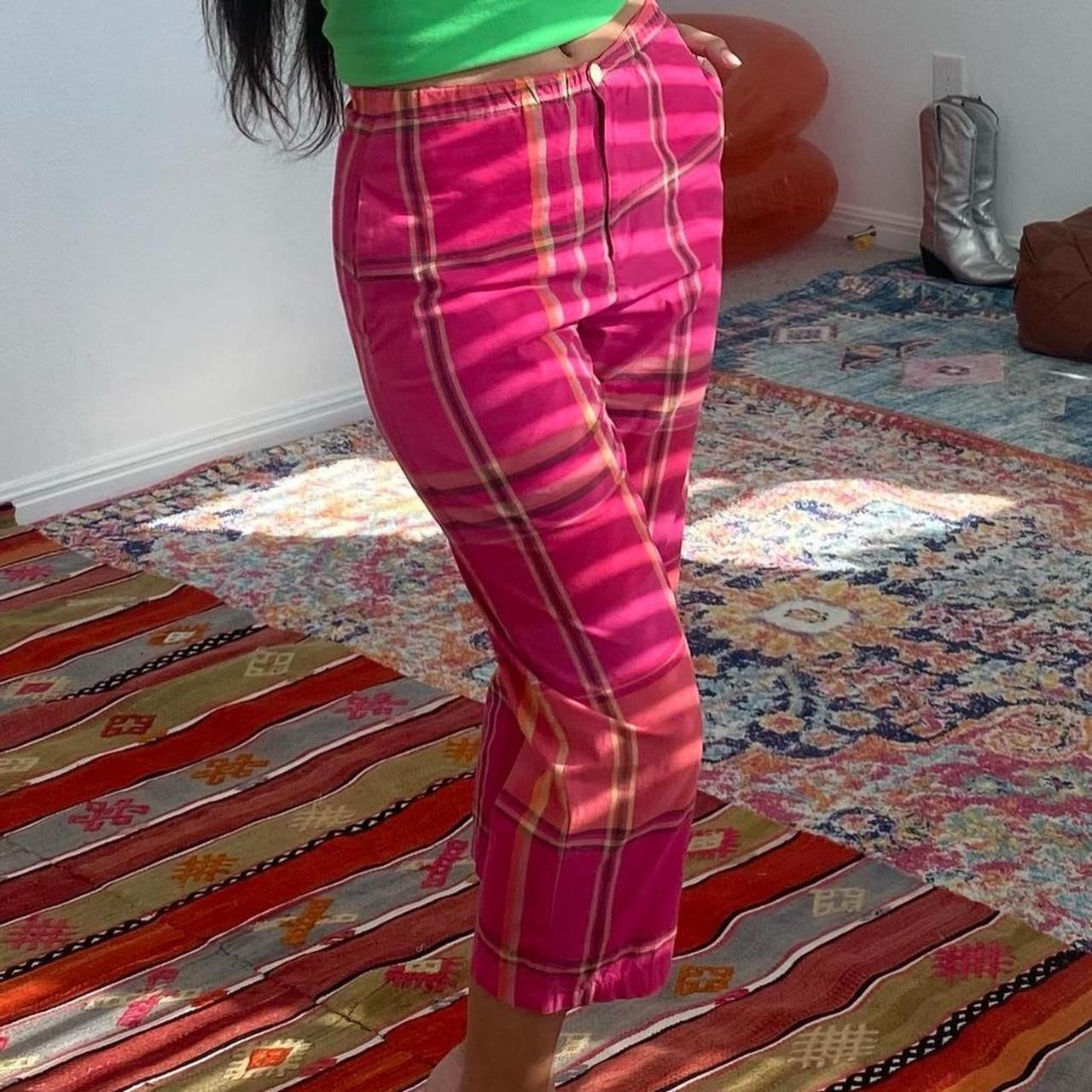 Vintage Pink Plaid Pants